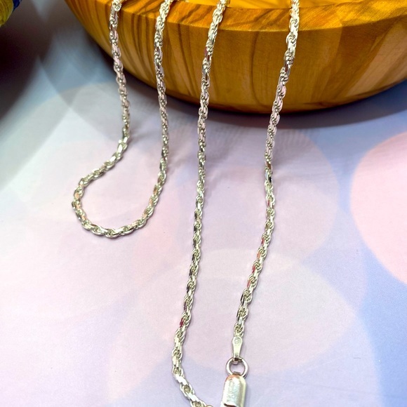 925 silver stamped Made in Italy 18” Heavy silver necklace high quality - Picture 4 of 7